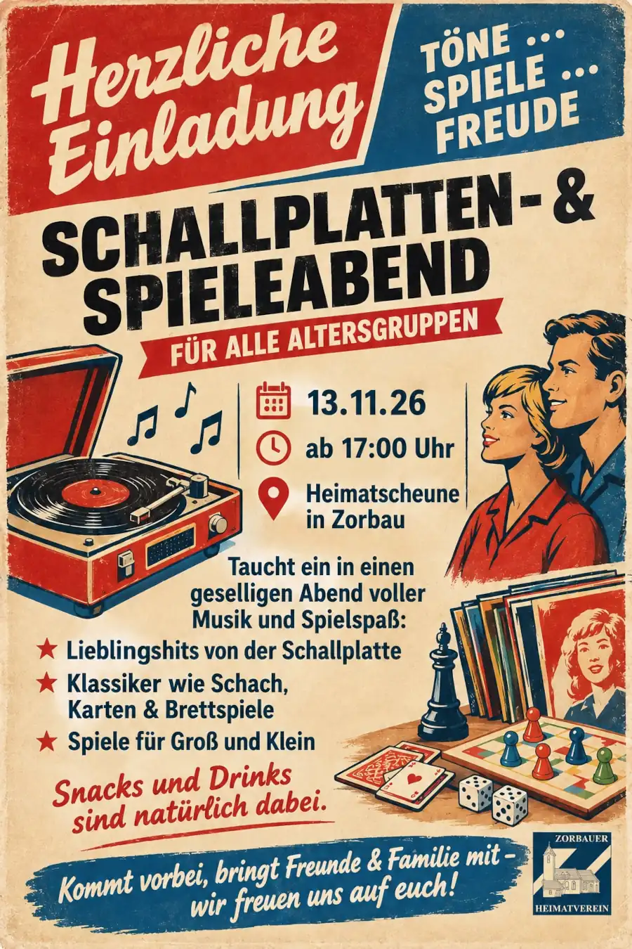 Spieleabend in der Zorbauer Heimatscheune Spieleabend in der Zorbauer Heimatscheune